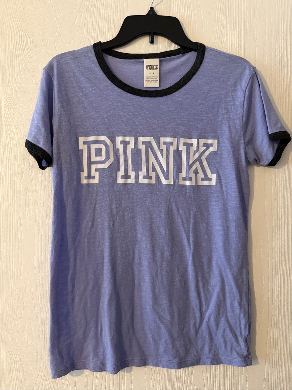 PINK Victoria's Secret Lavender Tee with Black Trim
